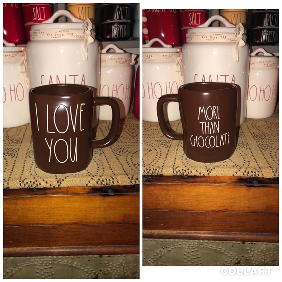 Rae Dunn I LOVE YOU MORE THAN CHOCOLATE Double Sided Mug (Brown) - Picture 1 of 8